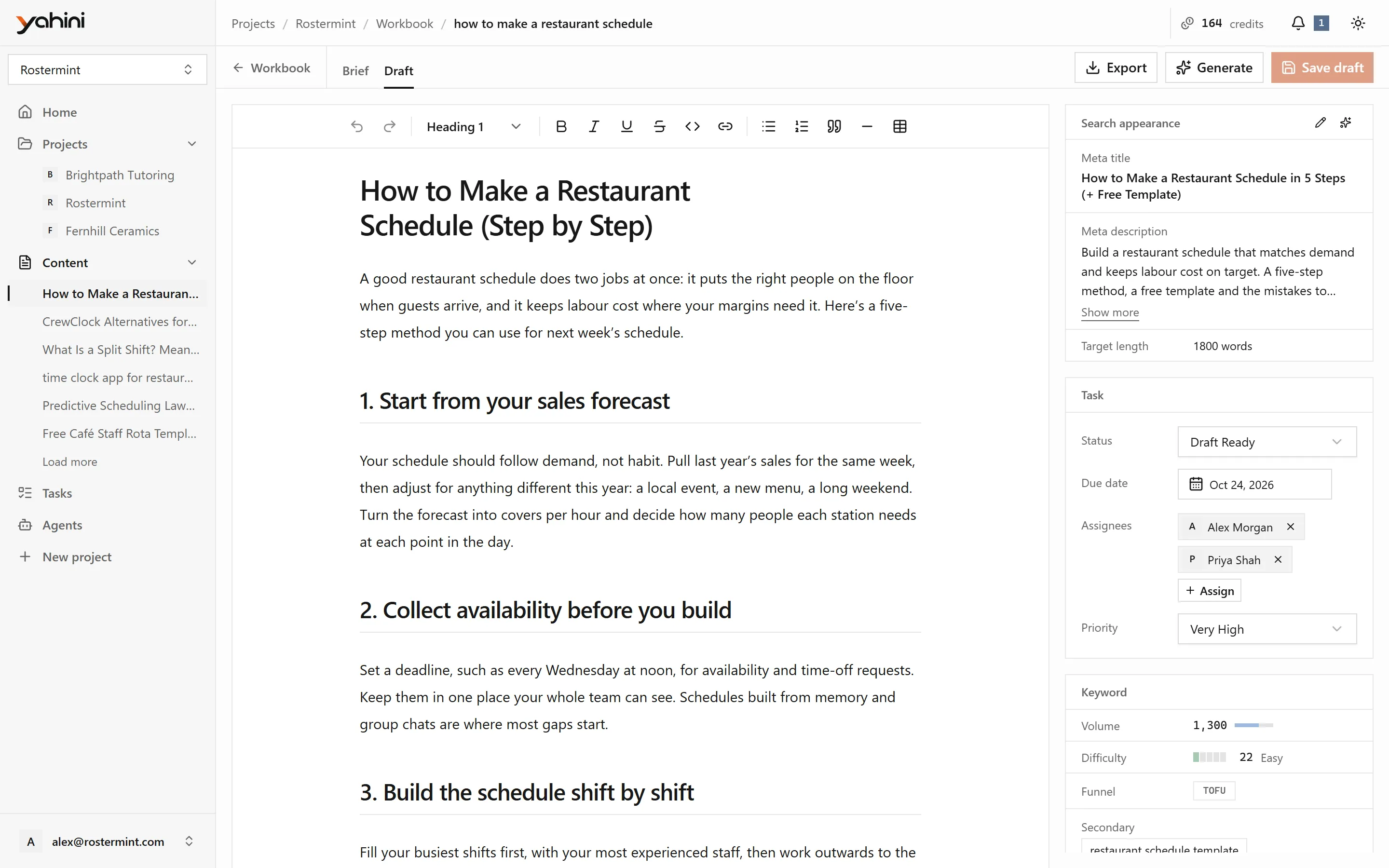 The draft tab of the same document